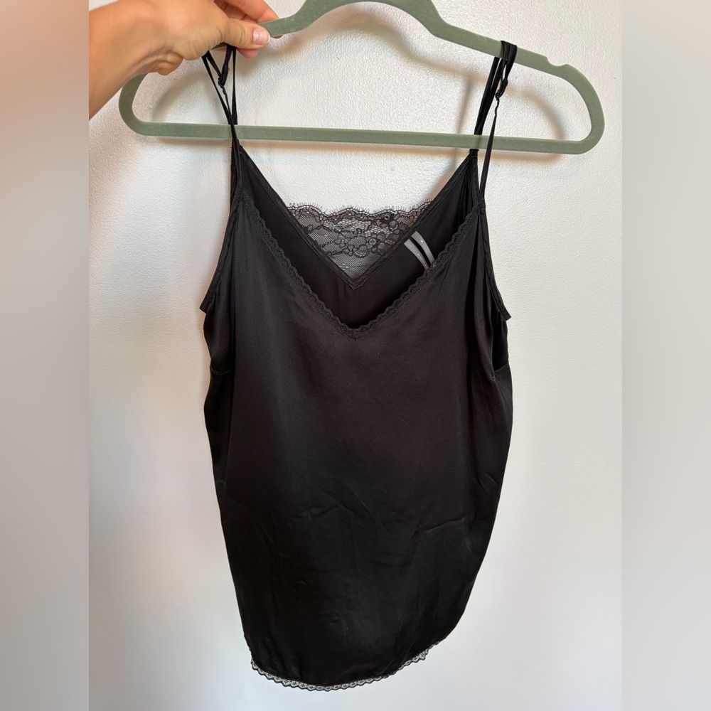 Anthropologie Daily Practice Lace Trim Silk Cami